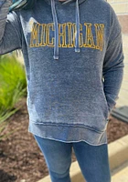 Pressbox Michigan Wolverines Womens Blue Marni Hooded Sweatshirt