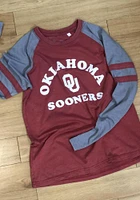 Pressbox Oklahoma Sooners Womens Crimson Piper Raglan LS Tee