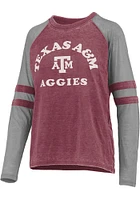 Pressbox Texas A&M Aggies Womens Maroon Piper Raglan LS Tee