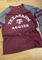 Pressbox Texas A&M Aggies Womens Maroon Piper Raglan LS Tee