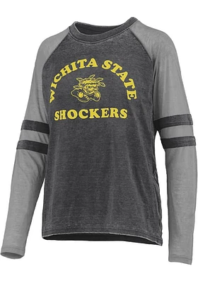Pressbox Wichita State Shockers Womens Black Piper Raglan LS Tee