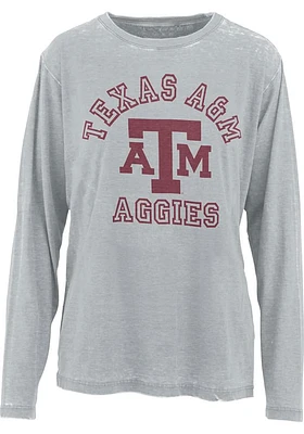 Pressbox Texas A&M Aggies Womens Grey Selena LS Tee