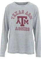Pressbox Texas A&M Aggies Womens Grey Selena LS Tee