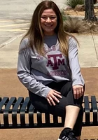 Pressbox Texas A&M Aggies Womens Grey Selena LS Tee