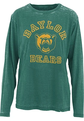 Pressbox Baylor Bears Womens Green Selena LS Tee
