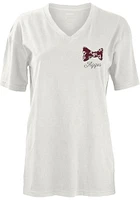 Pressbox Texas A&M Aggies Womens White Preppy State Bowtie Short Sleeve T-Shirt
