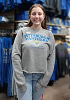 Pressbox Pitt Panthers Womens Grey Visalia Crew Sweatshirt