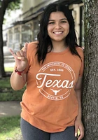 Pressbox Texas Longhorns Womens Burnt Orange Ella Seal Short Sleeve T-Shirt