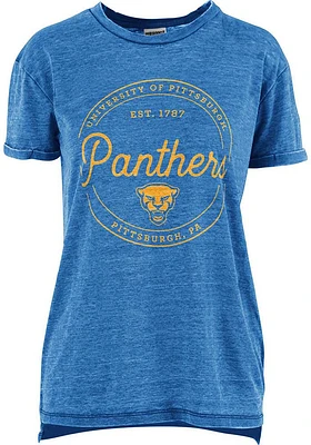 Pressbox Pitt Panthers Womens Blue Ella Seal Short Sleeve T-Shirt