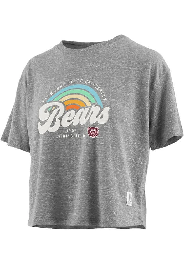 Pressbox Missouri State Bears Womens Grey Sunrise Script Short Sleeve T-Shirt