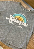 Pressbox Arkansas Razorbacks Womens Grey Sunrise Script Short Sleeve T-Shirt
