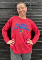 Pressbox Kansas Jayhawks Womens Red Visalia LS Tee