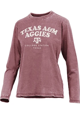 Pressbox Texas A&M Aggies Womens Maroon Visalia LS Tee