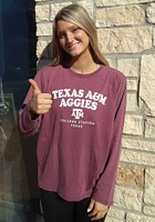 Pressbox Texas A&M Aggies Womens Maroon Visalia LS Tee