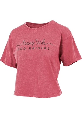 Pressbox Texas Tech Red Raiders Womens Vintage Crop Short Sleeve T-Shirt