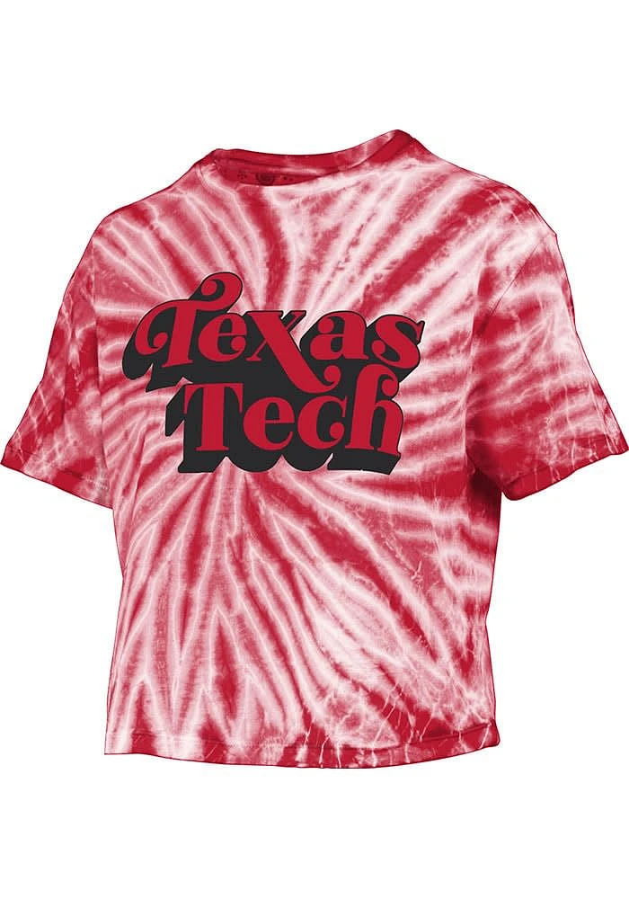 Pressbox Texas Tech Red Raiders Womens Tie Dye Campus Crop Short Sleeve T-Shirt