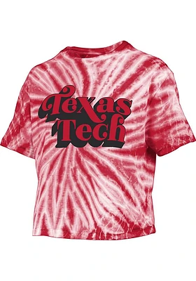 Pressbox Texas Tech Red Raiders Womens Tie Dye Campus Crop Short Sleeve T-Shirt