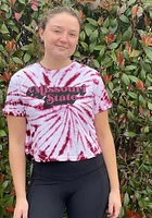 Pressbox Missouri State Bears Womens Maroon Tie Dye Campus Crop Short Sleeve T-Shirt