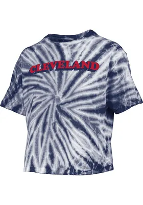 Pressbox Cleveland Womens Navy Blue Tie-Dye Short Sleeve T-Shirt