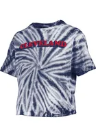 Pressbox Cleveland Womens Navy Blue Tie-Dye Short Sleeve T-Shirt