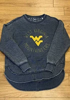 Pressbox West Virginia Mountaineers Womens Navy Blue Bakersfield Crew Sweatshirt
