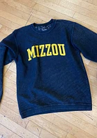 Pressbox Missouri Tigers Womens Black Cloud Dye Comfy Cord Crew Sweatshirt