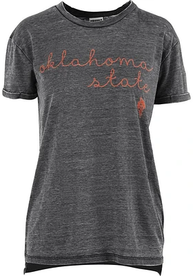 Pressbox Oklahoma State Cowboys Womens Black Regan Short Sleeve T-Shirt