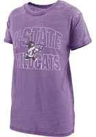 Pressbox K-State Wildcats Womens Purple Burnout Maxine Short Sleeve T-Shirt