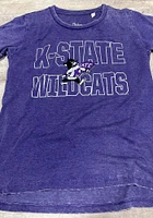 Pressbox K-State Wildcats Womens Purple Burnout Maxine Short Sleeve T-Shirt
