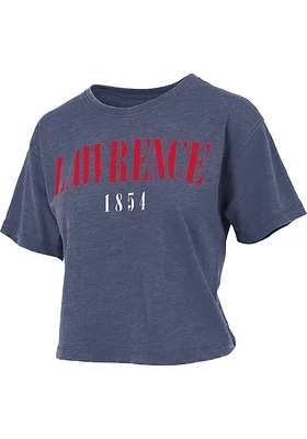 Pressbox Lawrence Womens Navy Blue Vintage Crop Short Sleeve T-Shirt