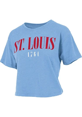 Pressbox St Louis Womens Blue Wordmark Short Sleeve T-Shirt