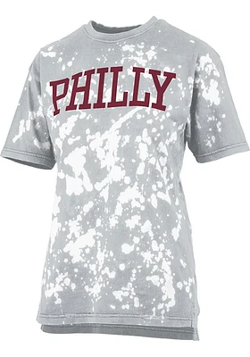 Pressbox Philadelphia Womens Grey Arched Wordmark Short Sleeve T-Shirt