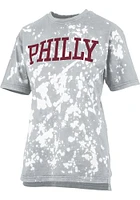 Pressbox Philadelphia Womens Grey Arched Wordmark Short Sleeve T-Shirt