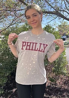 Pressbox Philadelphia Womens Grey Arched Wordmark Short Sleeve T-Shirt