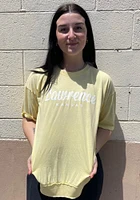 Pressbox Lawrence Womens Yellow Stacked Script Short Sleeve T-Shirt