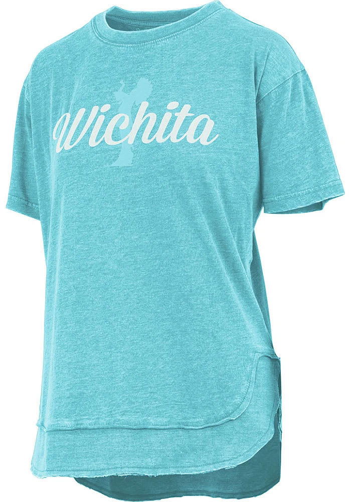 Pressbox Wichita Womens Green Wordmark Short Sleeve T-Shirt