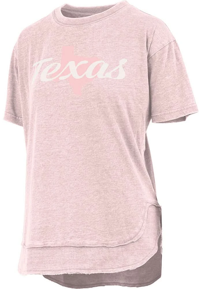 Pressbox Texas Womens Pink Script Short Sleeve T-Shirt