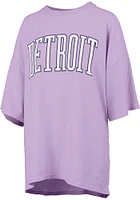 Pressbox Detroit Womens Purple Script Short Sleeve T-Shirt