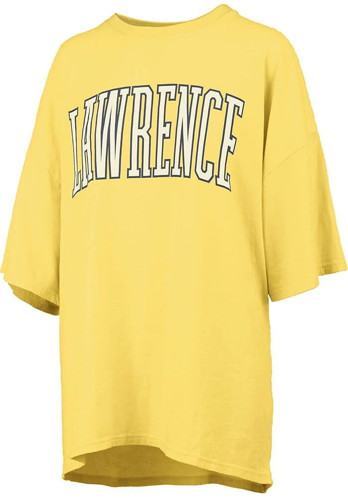 Pressbox Lawrence Womens Yellow Script Short Sleeve T-Shirt