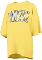 Pressbox Lawrence Womens Yellow Script Short Sleeve T-Shirt