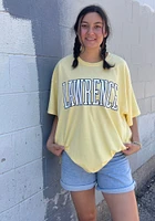 Pressbox Lawrence Womens Yellow Script Short Sleeve T-Shirt