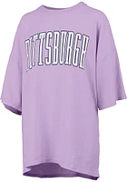 Pressbox Pittsburgh Womens Purple Script Short Sleeve T-Shirt
