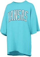 Pressbox Kansas Womens Green Wordmark Short Sleeve T-Shirt