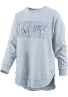 Pressbox Kansas Womens Blue Wordmark Crew Sweatshirt