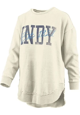Pressbox Indianapolis Womens Ivory Script Crew Sweatshirt