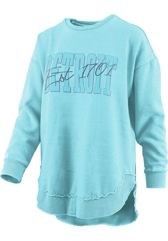 Pressbox Detroit Womens Green Wordmark Crew Sweatshirt