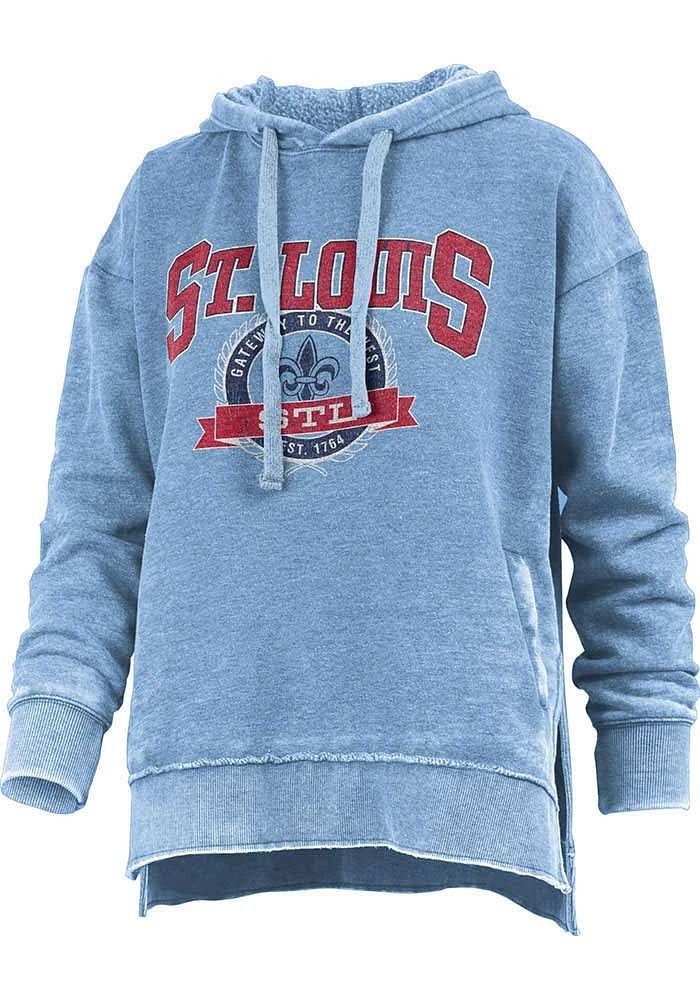 Pressbox St Louis Womens Blue Gateway to the West Hooded Sweatshirt