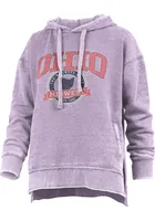 Pressbox Ohio Womens Purple Vintage Fleece Hooded Sweatshirt