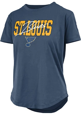 St Louis Blues Womens Navy Blue Classic Short Sleeve T-Shirt