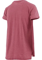 Pressbox Temple Owls Womens Crimson Burnout Aleena Short Sleeve T-Shirt